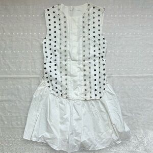 Thakoon Addition Sleeveless Polka Dot Low Waist Dress and Sheer back